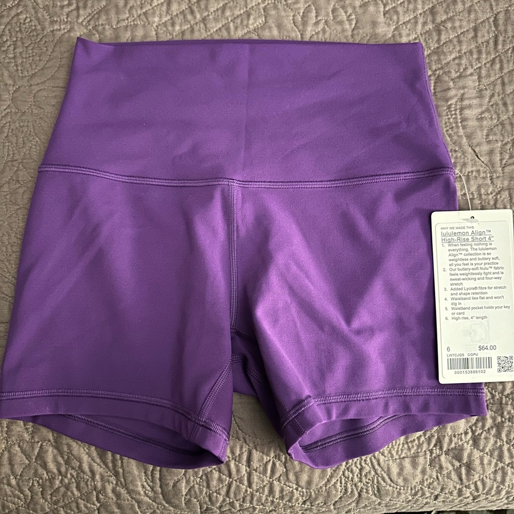 lululemon athletica Women's College Purple Align Shorts 4”
